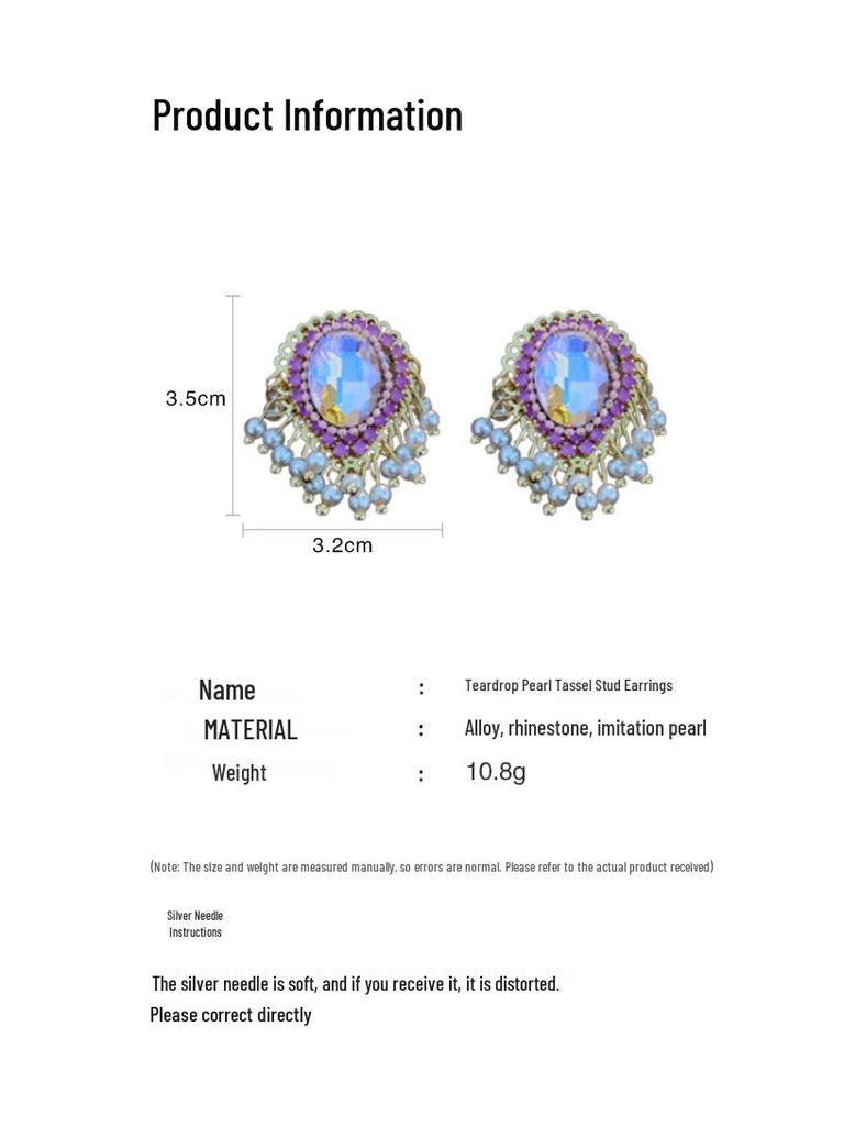 Retro Strass Faux Perle Tropfen Quastenohrringe - Französischer Hofstil, High-End Luxus für Frauen