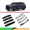For Toyota Grand Highlander 2024 2025 2026 ABS Chrome Door Handle Cover With Smart Key Hole Catch Cap Trim Molding