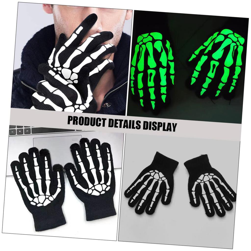 1 Pair Of Fluorescent Gloves Glow In The Dark Gloves Party Luminous Gloves Luminous Gloves Elastic