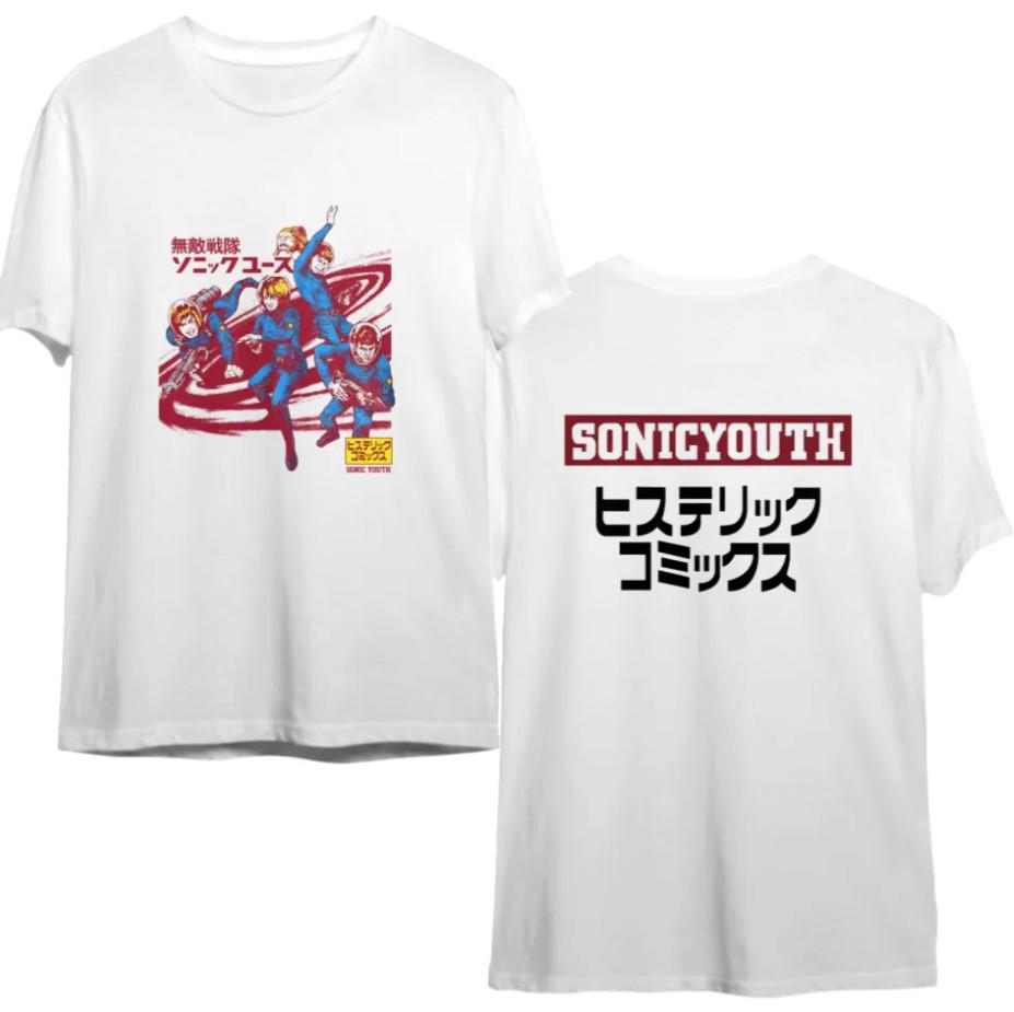 Maglietta Unisex Cotone Oversize Taglia Larga 1992 Sonic Youth The Astronauts Maglietta Tour Giappone – Maglietta Band Retrò