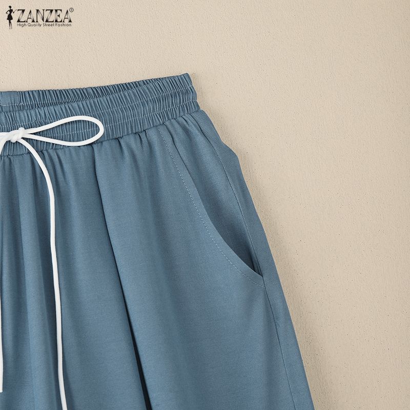 ZANZEA Women Sleeveless Vest Tops and Pants Summer Two Piece Suit Sets