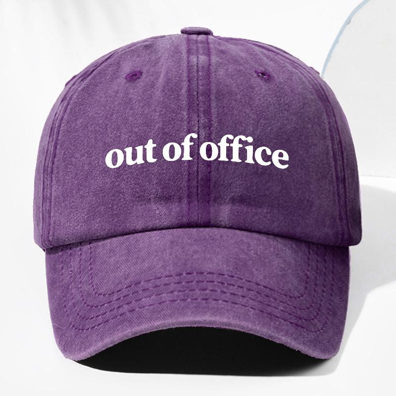 

Same Style Out of Offi Letter Printed Washed Retro Baseball Cap for Men and Women, Fashionable Sunshade Outdoor Hat фіолетовий