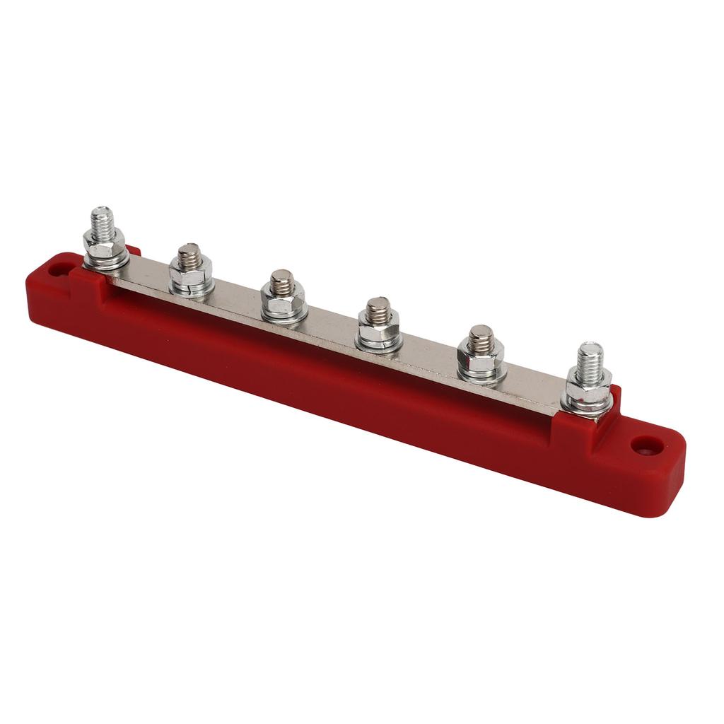 6 Post Power Distribution Terminal Block with Dust Cover M6 Studs 12V to 48V 150A for Cars Boats RVs