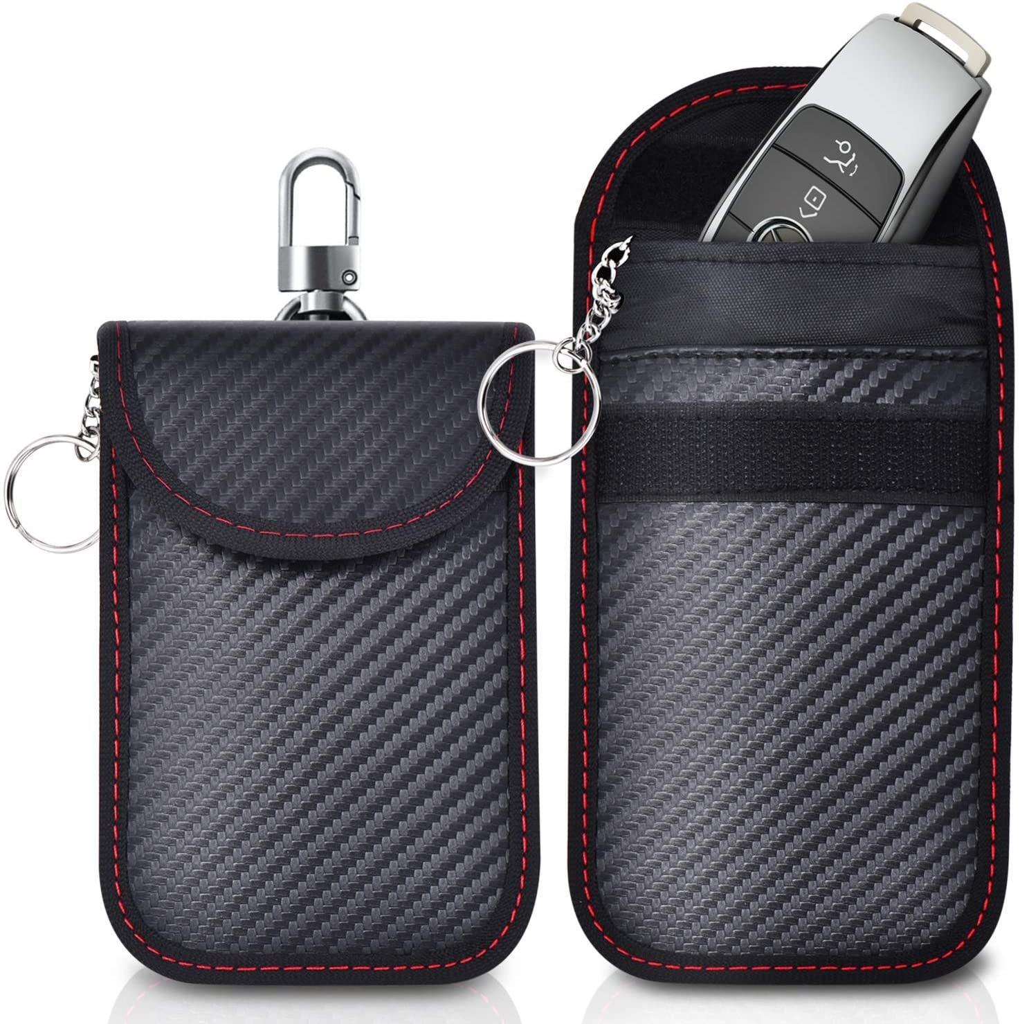 

Faraday Bag Key Protector Signal Blocking RFID Key Fob Protector Pouch -Theft Car Security Cage One Size чорний