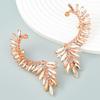 Geometric Alloy Earrings With Rhinestone Accents For Women Spring