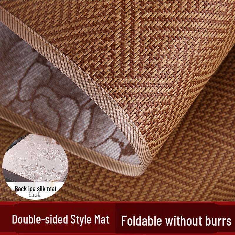 Double-Sided Thickened Rattan Air Conditioning Mat - Foldable Tatami Sofa Cushion with Wool Material 80x190cm
