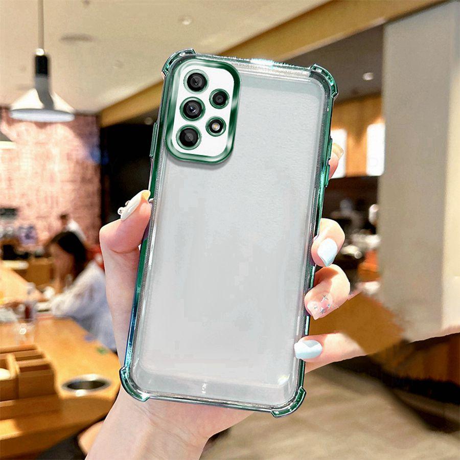 Airbag Shookproof Lens Case For Samsung Galaxy A13 A14 A15 A16 5G A23 A17 A06 A26 A32 A33 A34 A35 A55 A36 A56 A54 Plating Silicone Back Clear Cover