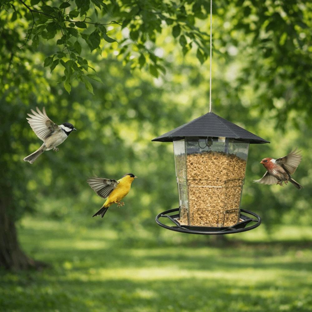 Feeding Tool Folding Hanging Bird Feeder Waterproof Large Capacity Wild Bird Feeders Bite Resistant Bird Food Dispenser Patio