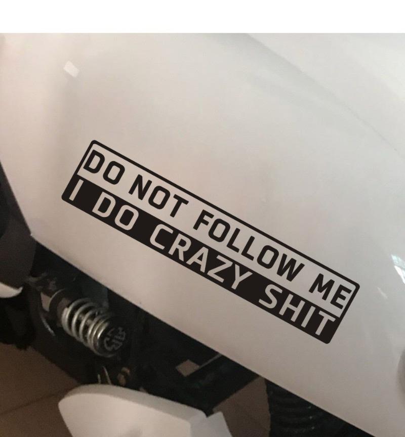 Funny Car Sticker Decal Do Not Follow Me Reflective Vinyl Waterproof Removable 14x3cm Size for Auto Bumper Motorcycle Window