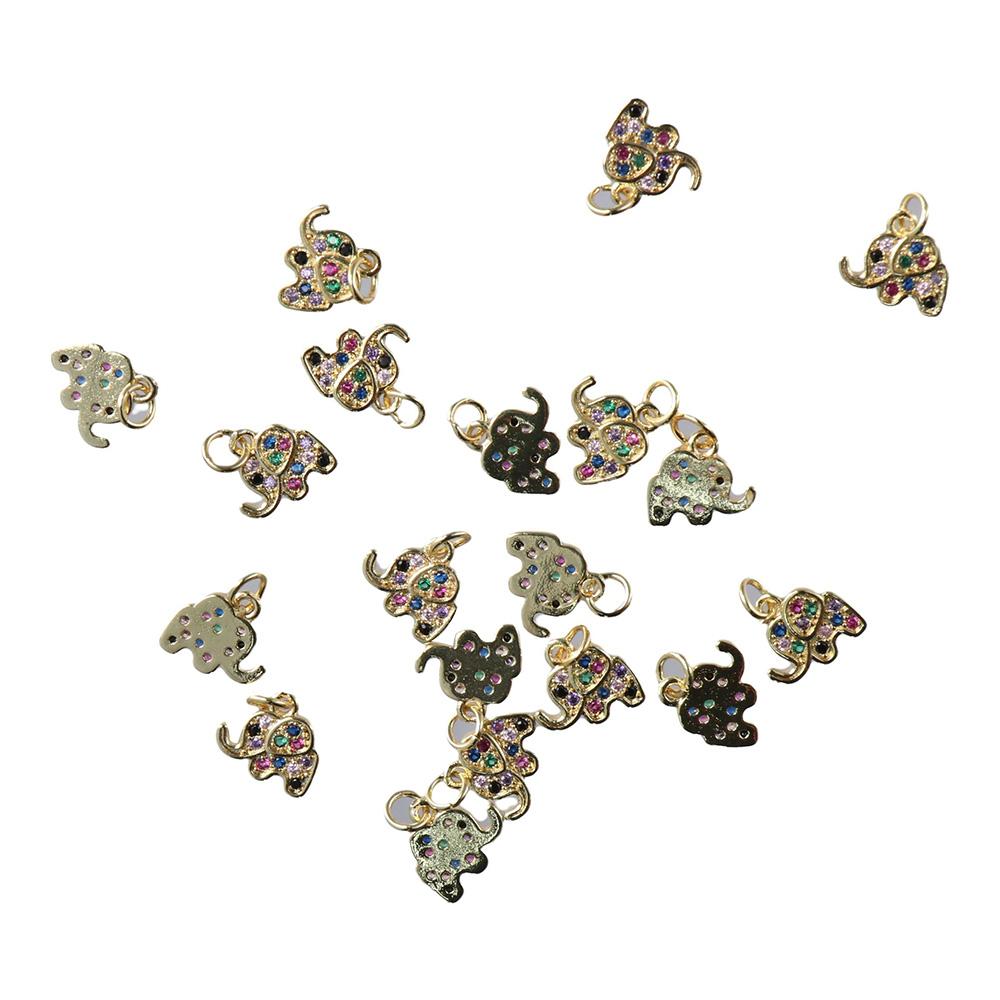 

Латунный кулон с микро-паве, ювелирные изделия в виде слона, подвески в виде животных, ремесленные серьги