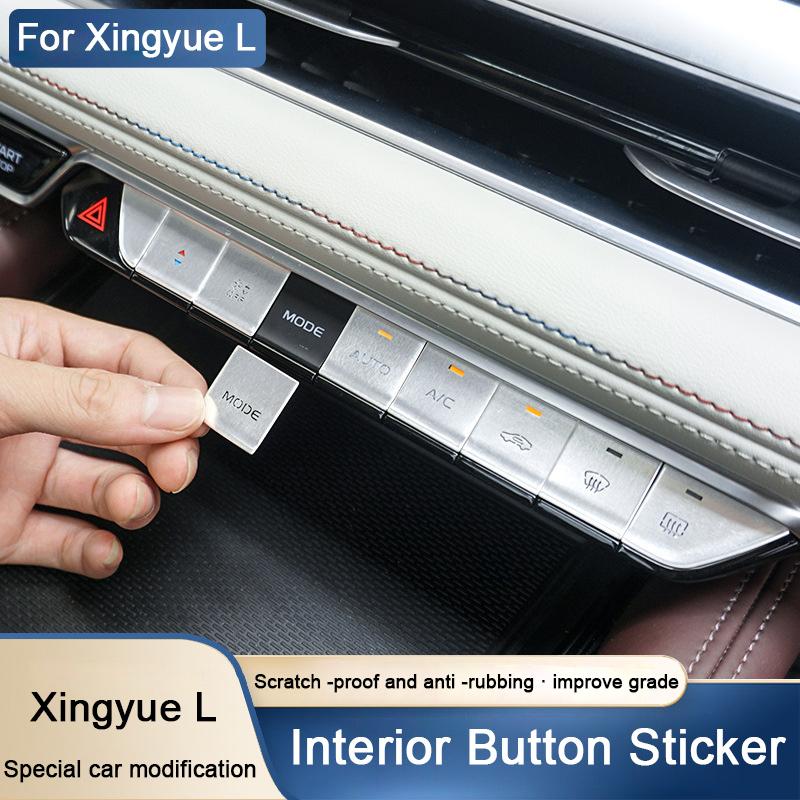 For Geely Xingyue L 2021 2022 2023 2024 Interior Accessory Car Center Console AC Button Sticker Window Lift Buttons Trim Cover