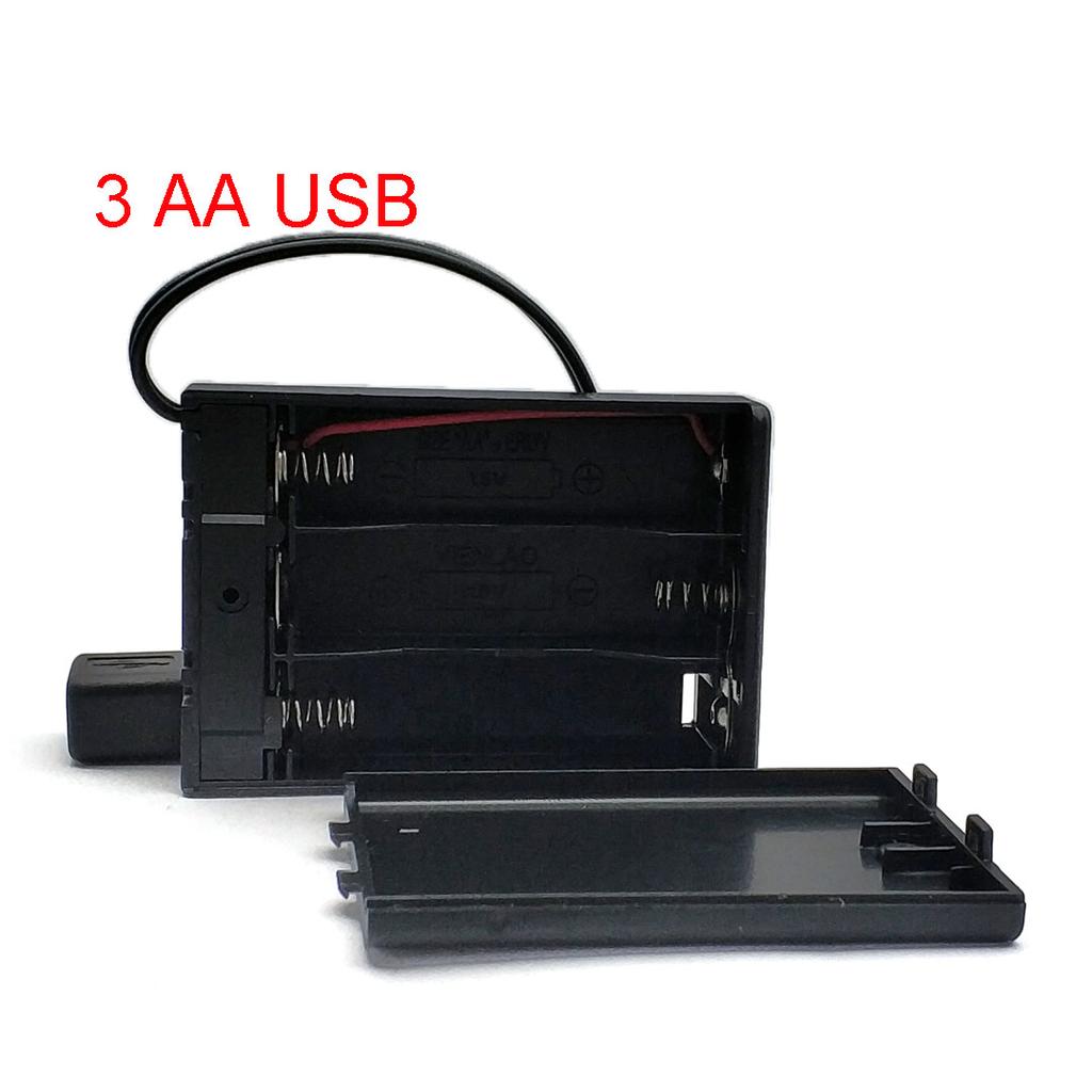 AA-Batteriehalter USB AA-Batteriebox AA-Batteriefach mit USB-Stromanschluss mit Deckel mit Schalter mit 2/3/4/6/8 Steckplätzen DIY