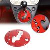 Red ABS Center Console Gear Shift Display Trim Cover For Fiat 500 2011-23