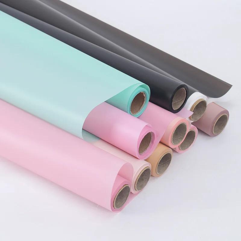 58CMx10M/2 volume Waterproof Floral art Wrapping Paper Roll Solid Color florist fresh flower wrapping paper Materials Fog paper