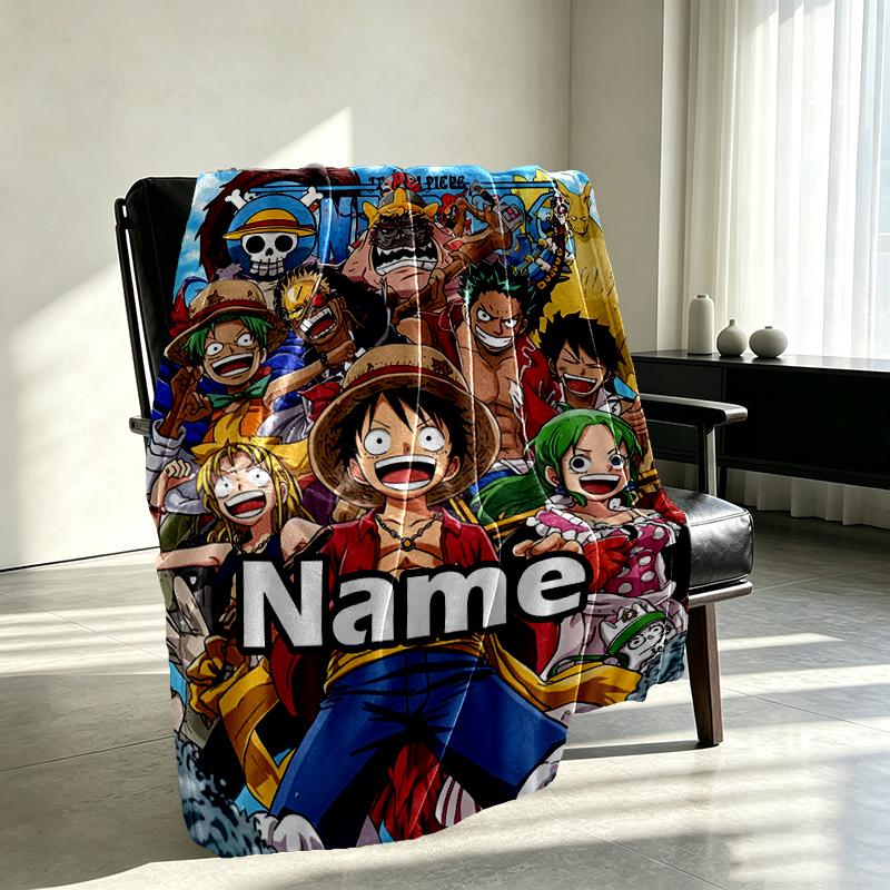 Custom Name Personalized One Piece Print Blanket, Home Decor, Bedroom, Sofa, Camping, Couch, Gifts for Birthday Christmas