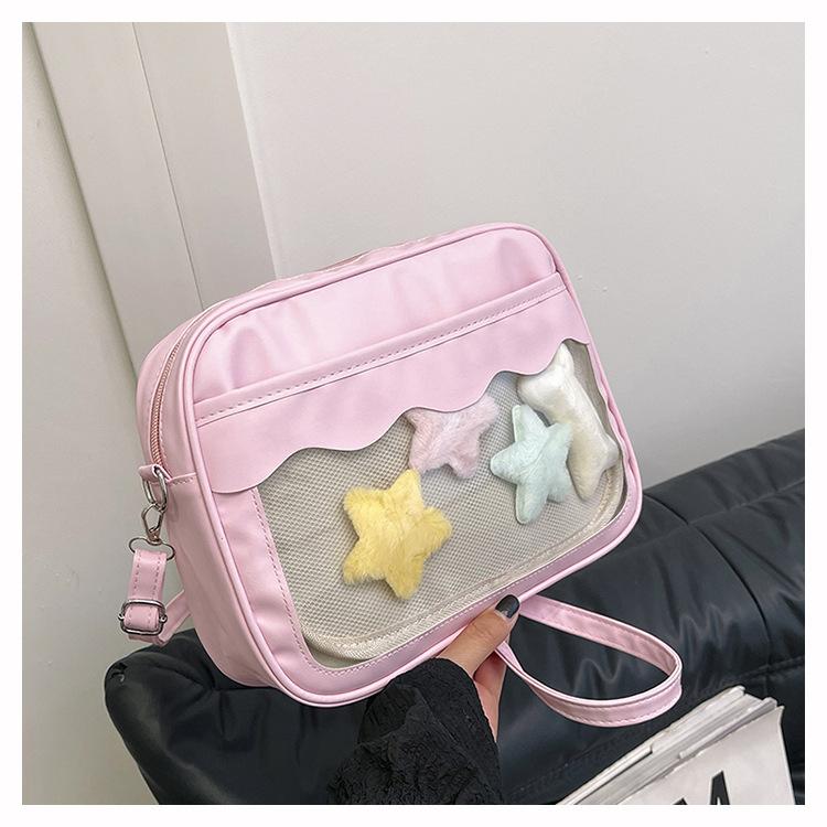2025 spring new small food pain bag cute versatile simple transparent shoulder messenger women's bag daily soft girl bag