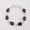 London Blue Topaz Gemstone 925 Sterling Silver Jewelry Handmade Bracelet 7-9" RB-18-4
