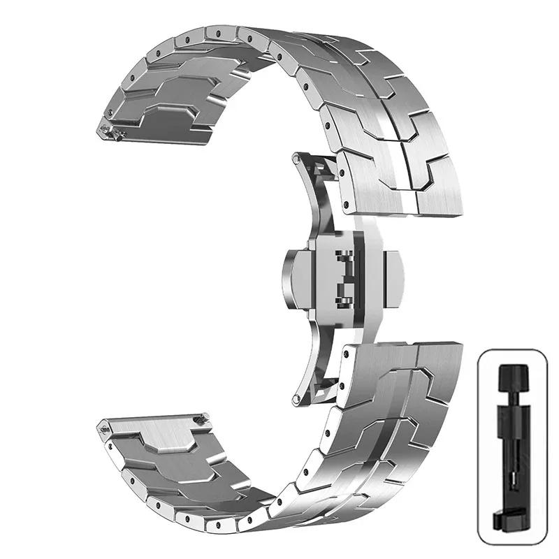 

Металлический 22мм ремешок для часов Oppo Watch X X2 4Pro, браслет из нержавеющей стали для часов Oppo One Plus 46мм/One Plus Watch 2 22mm universal серебряный