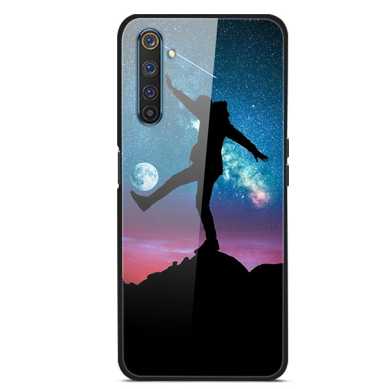 Para OPPO Realme 6 pro Fundas Vidrio Templado Cubierta Trasera del Teléfono para Realme 6pro Fundas con Parachoques de Silicona coque en Realme6 6S 6 s 6i