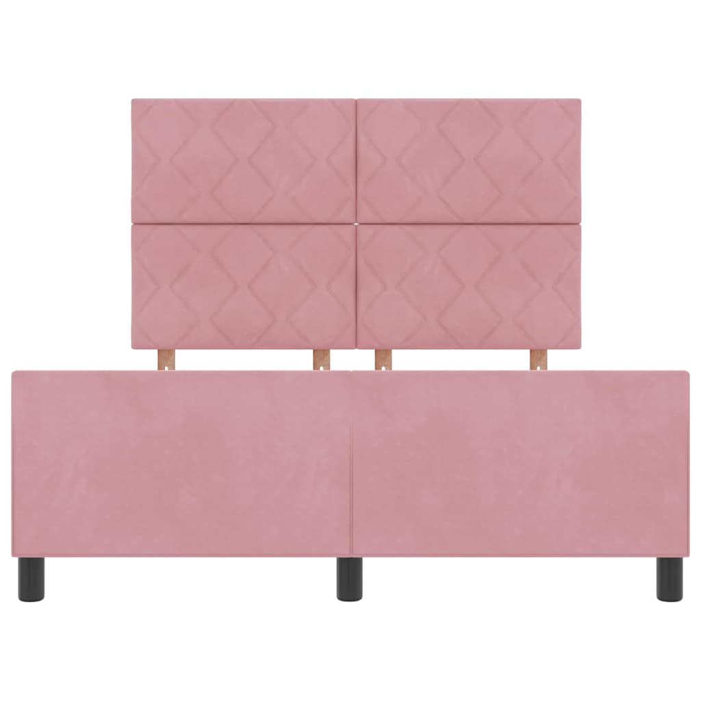 Boxspring Bed with Headboard Pink 140 x 190 cm Velvet