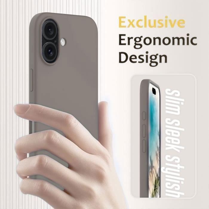 Coque de protection - booling - iphone 16 plus - silicone liquide - slim - anti-rayures