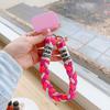 Cute Coloful Knitted Gold Wire Lanyard Phone Strap Keycord Hanging Trousers Accessories Stylish Anti-loss Keychain Wrist Rope