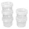 5PCS Portable Sauce Bottle Salad Dressing Container Reusable Plastic Small Condiment Cups Set with Lids and Storage Bag