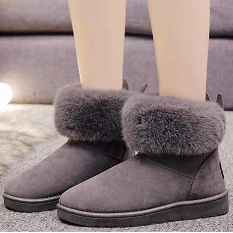 Podzimní a zimní sněhule Dámské Korejská verze Univerzální s fleecem Krátké holínky Módní Teplé Silná podrážka Krátké boty Bavlněné boty