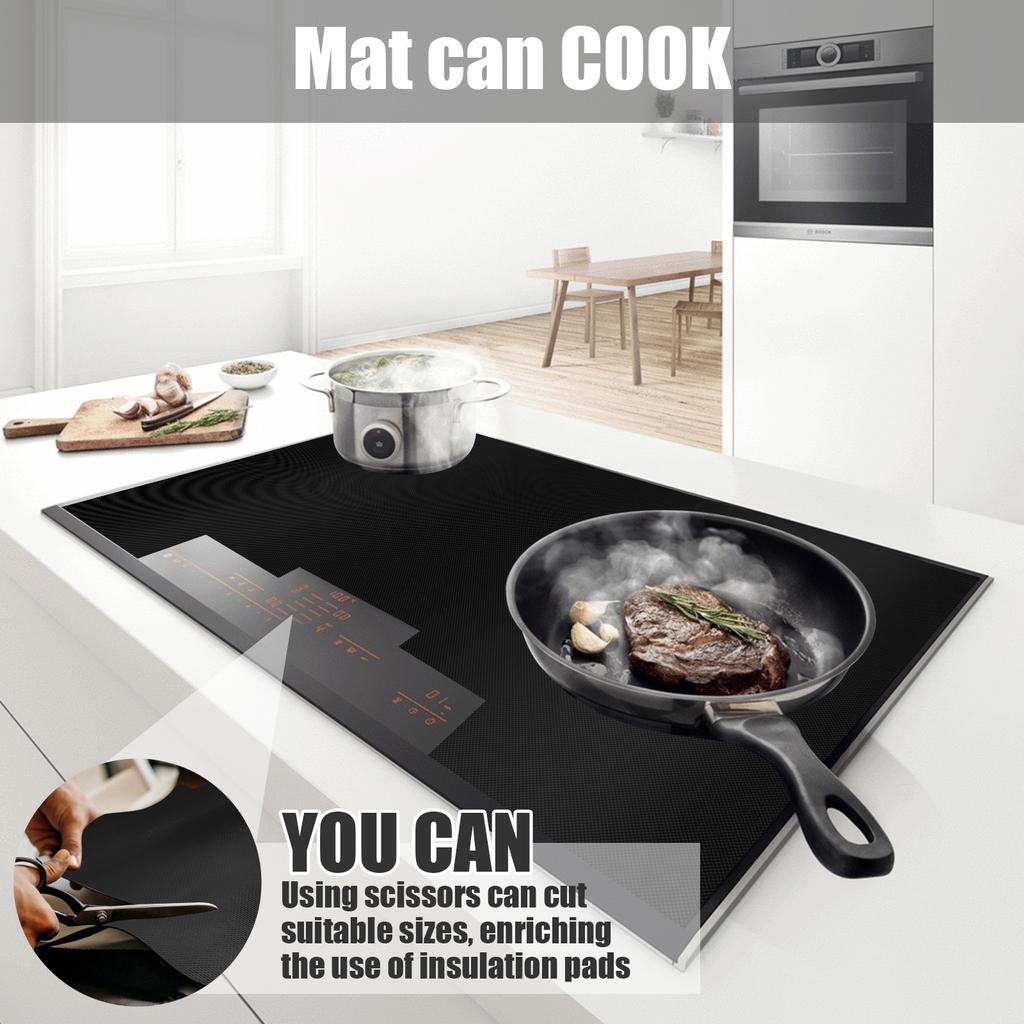 Induction Hob Protector Mat Silicone Induction Cooktop Scratch Cover Large Nonstick Multipurpose Electric Stove Mat Kitchen