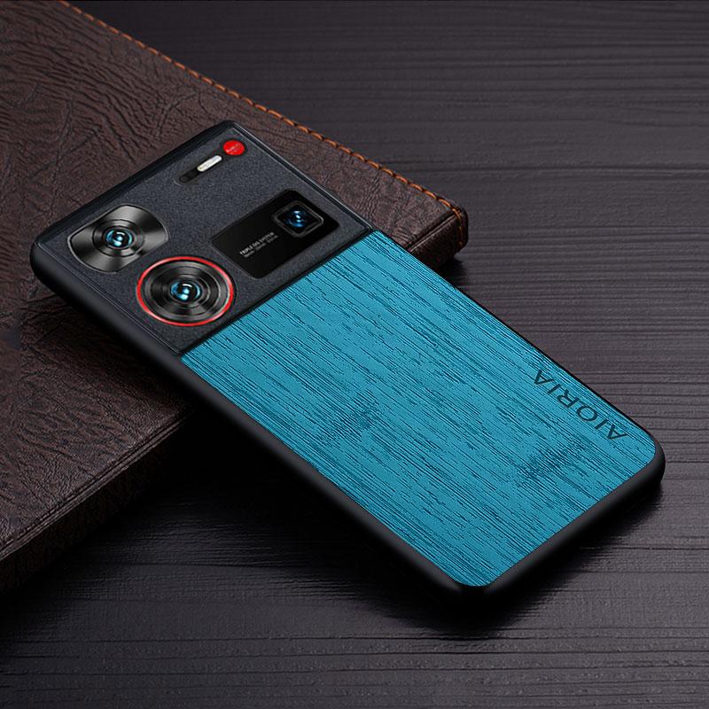 Case for Nubia Z70 Ultra Z60S Pro Z60 Ultra funda bamboo wood pattern Leather cover Luxury coque for Nubia Z60 Ultra case capa