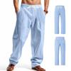 Neue Herren lockere Leinen Casual Weitbein Trend Strand Sport Vier-Jahreszeiten Atmungsaktive Hose