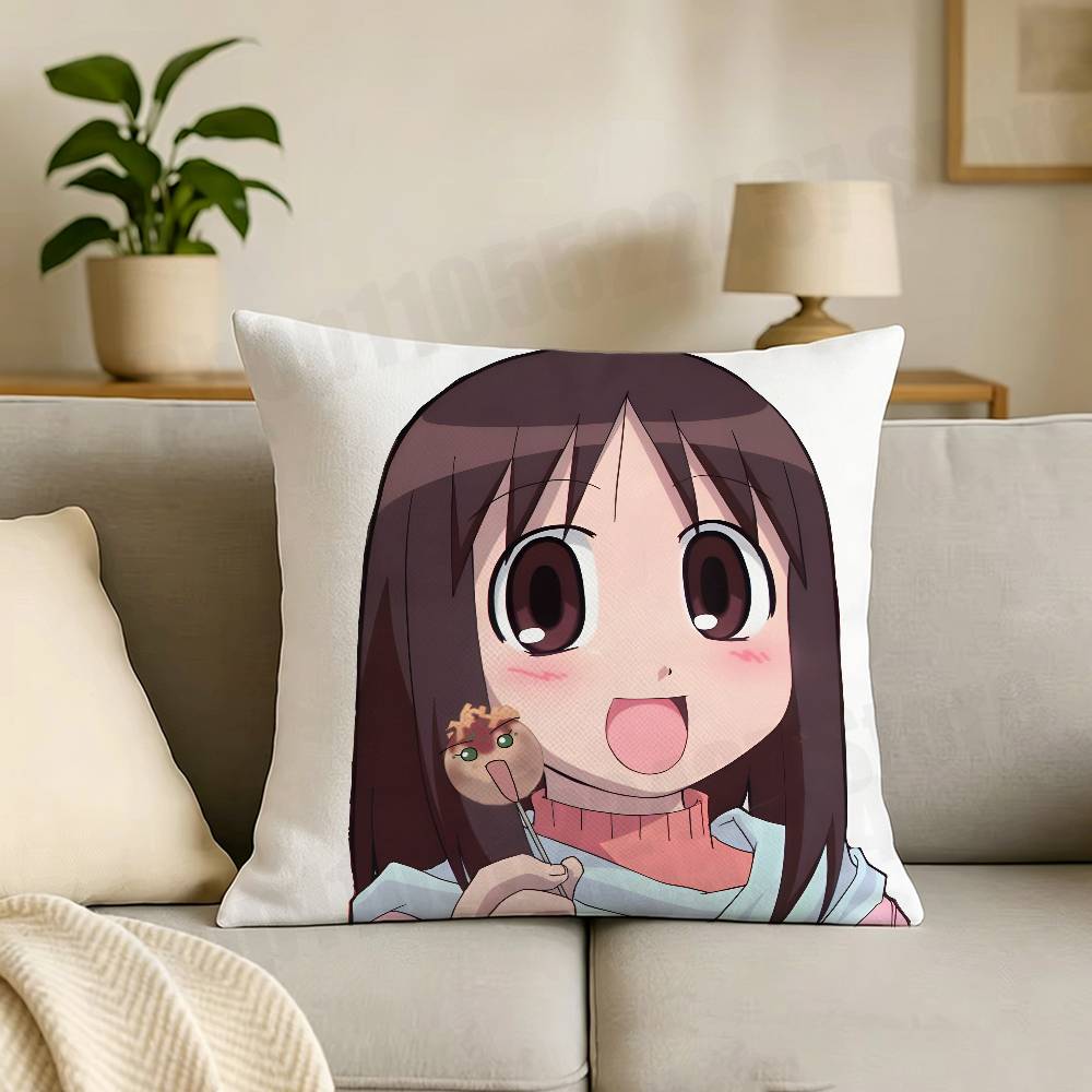 AAzumanga Daioh Cartoon Print Throw Pillow Cover Square Cushion Case for Living Room Bedroom Decor