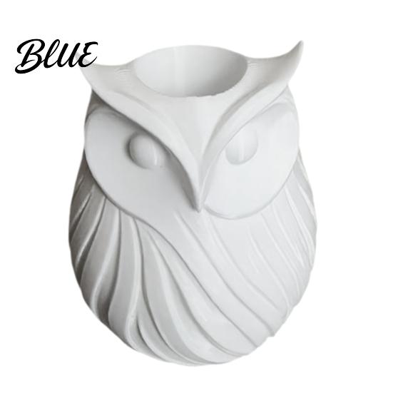 Frosted Texture Pen 1 Flower Printed Holder Owl Holder 3D 2 in Vase Decorative Desk Organizer Cute Plastic Makeup