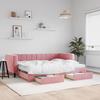 Pull Out Daybed with Drawers Pink 80x200 cm Velvet