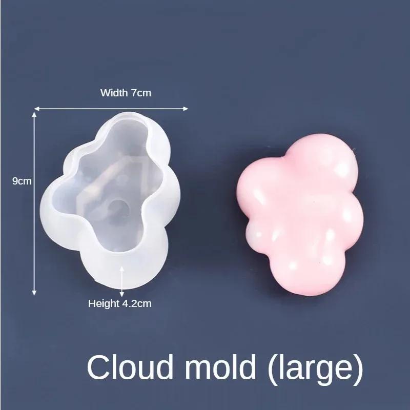 New 1Ps Square Cube Candle Mould Soy Wax Essential Oil Aromatherapy Candle DIY Cloud Shape Candle Material Wax 3D Silicone Mold