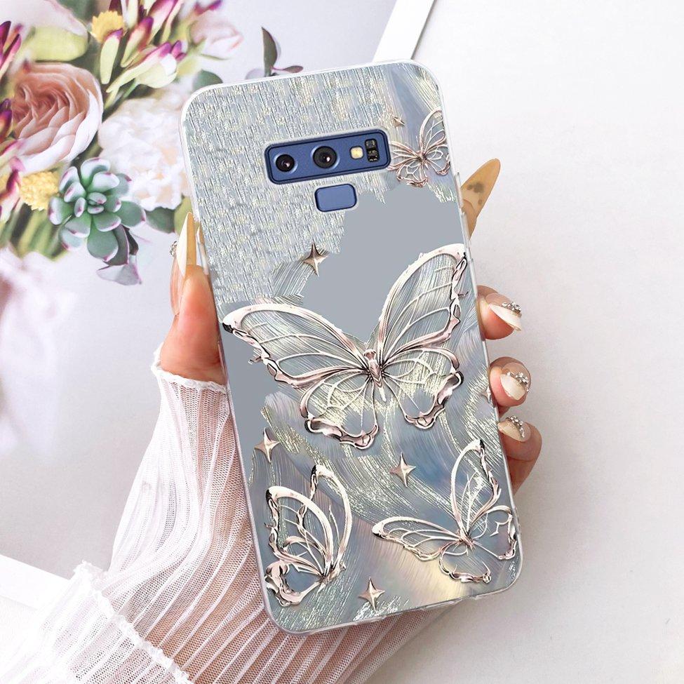 Transparent Cover For Samsung Note9 Case Cute Fashion Butterfly Funny Painted Casing For Samsung Galaxy Note9 SM-N960F SM-N9600