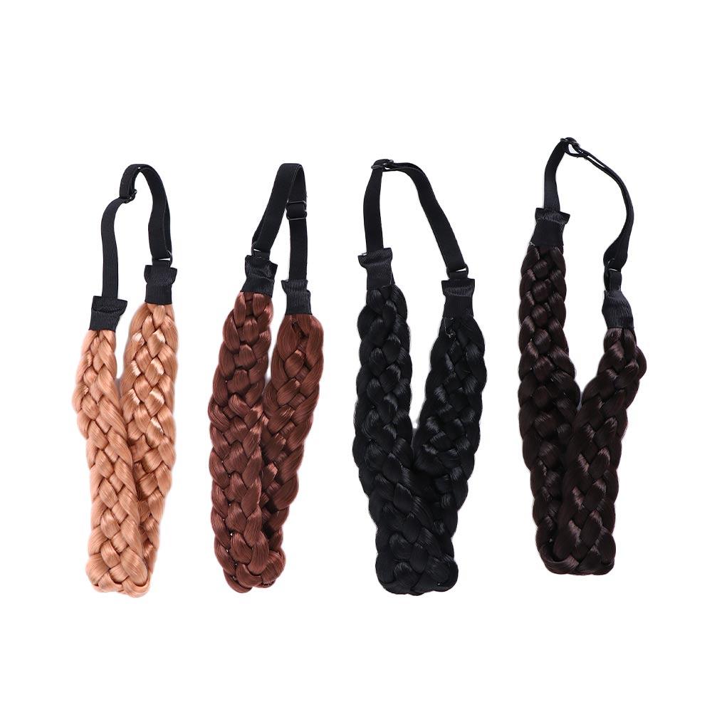 Haarteil Elastisches Geflochtenes Stirnband Haarreif Perücke Gedrehte Stirnbänder Bohemian Geflochtenes Haarband