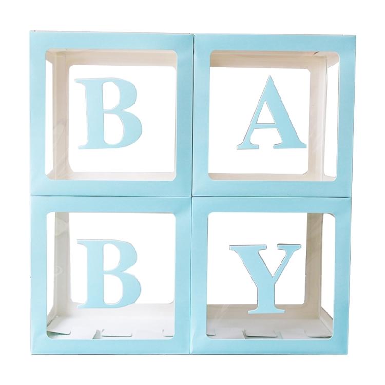 Set of 4 Baby Boxes with Letters Wedding Birthday Party Decoration Photo Props