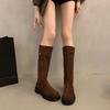 Designer Women Knee High Boots Fashion Large Cylinder Circumference Shoes Autumn Winter Low Heel Ladies Knight Long Booties