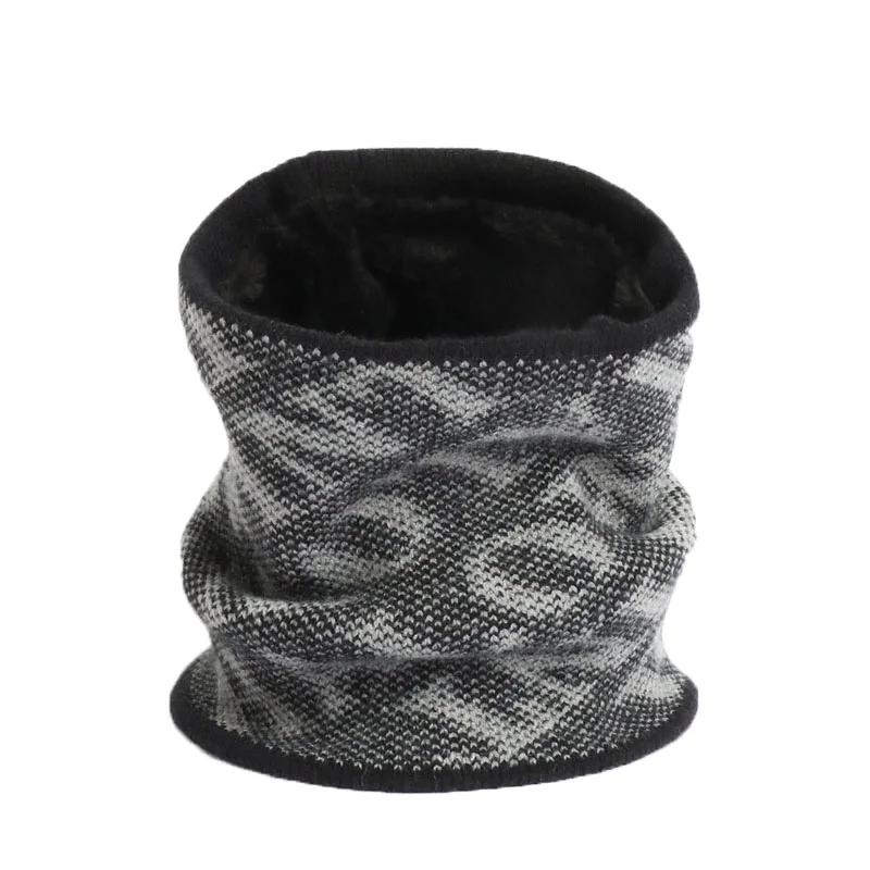 Thick Winter Warm Ring Neck Scarf Women Knitted Striped Collor Snood Neckerchief Outdoor Ski Full Mask Woolen Bufanda Muffler