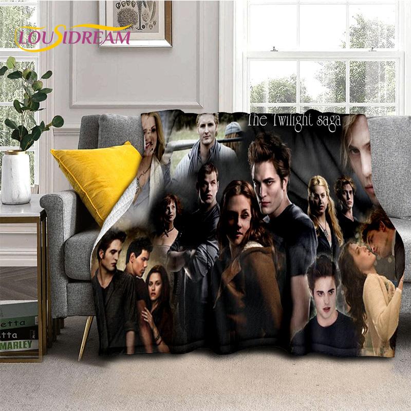 Twilight Saga Series Edward Bella Movie Soft Blanket,Soft Throw Blanket for Home Bedroom Bed Sofa Picnic Travel Cover Child Gift