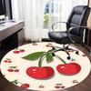 1PC Cherries Fruit Office Round Area Rug, Mat Suitable For Office, Under Office Chairs Bedroom Living Room Home Decor, Room Deco