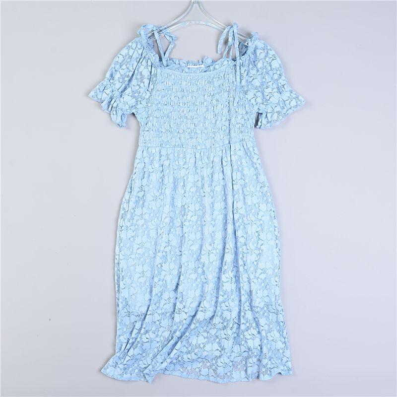 

Бутиковое платье из французского кружева 7.9 L79698 На бретелях С открытыми плечами Свежее Милое Приталенное Стройнящая юбка А-силуэта Лето 1 Light orchid S