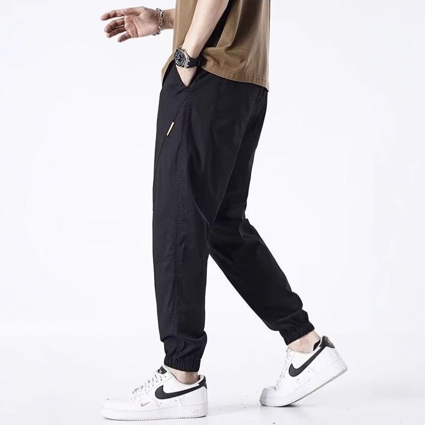 Chaolun cloth men's thin tied tote pants splicing high-quality casual pants men's versatile sports nine-point pants