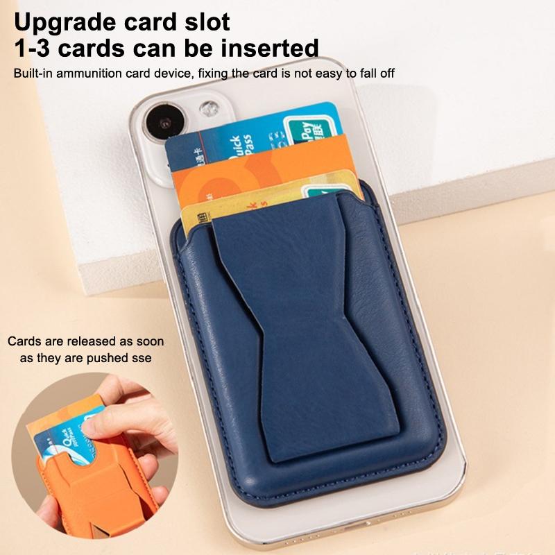 Universal Mobile Phone Stand Pu Leather Magnetic Wallet Case For Magsafe Magnetic Card Holder Pocket Cover With Bracket Card Bag