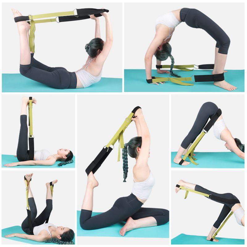 Yoga Stretching Strap Leg Stretcher Backbend Assist Trainer Pilates Equipment For Home Workouts Back Waist Leg Flexibility Door