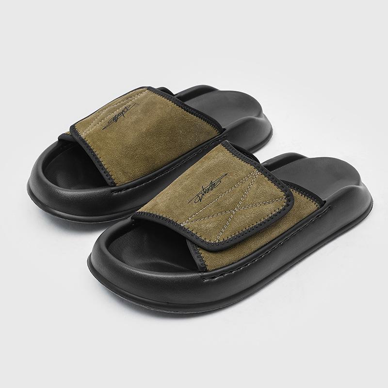 Summer new outer slippers men's 2025 new one-word drag open-toed beach casual cool slippers 471266-J