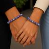 8mm Natürlicher Lila Kupfer Türkis Edelstein Runde Perlen Handgefertigter Schmuck Hübsche Perlen Armband 7.5" Für Party CSB-19