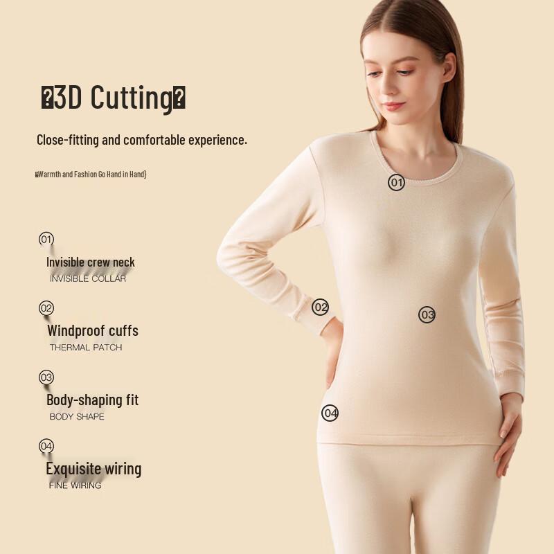 Langsha Women's Pure Cotton 5A Anti-Bacterial Thermal Base Layer Top