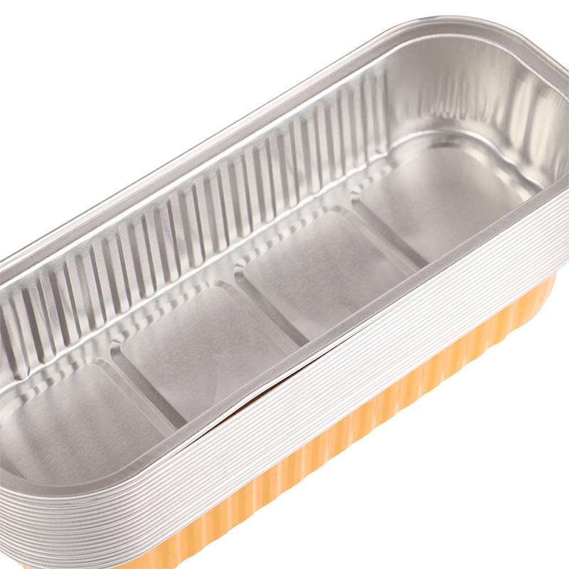 10Pcs Reusable Rectangle Aluminum Foil Tin Cup With Lids Pudding Cake Mold Air Fryer Small Baking Tray Baking Pastry Tools